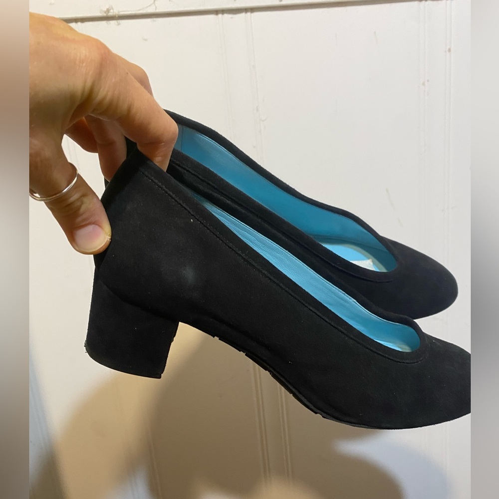 Y2k vintage Thierry Rabotin Black Suede Heel pumps